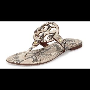Tory Burch Miller Snake Print Sandals Flip Flops